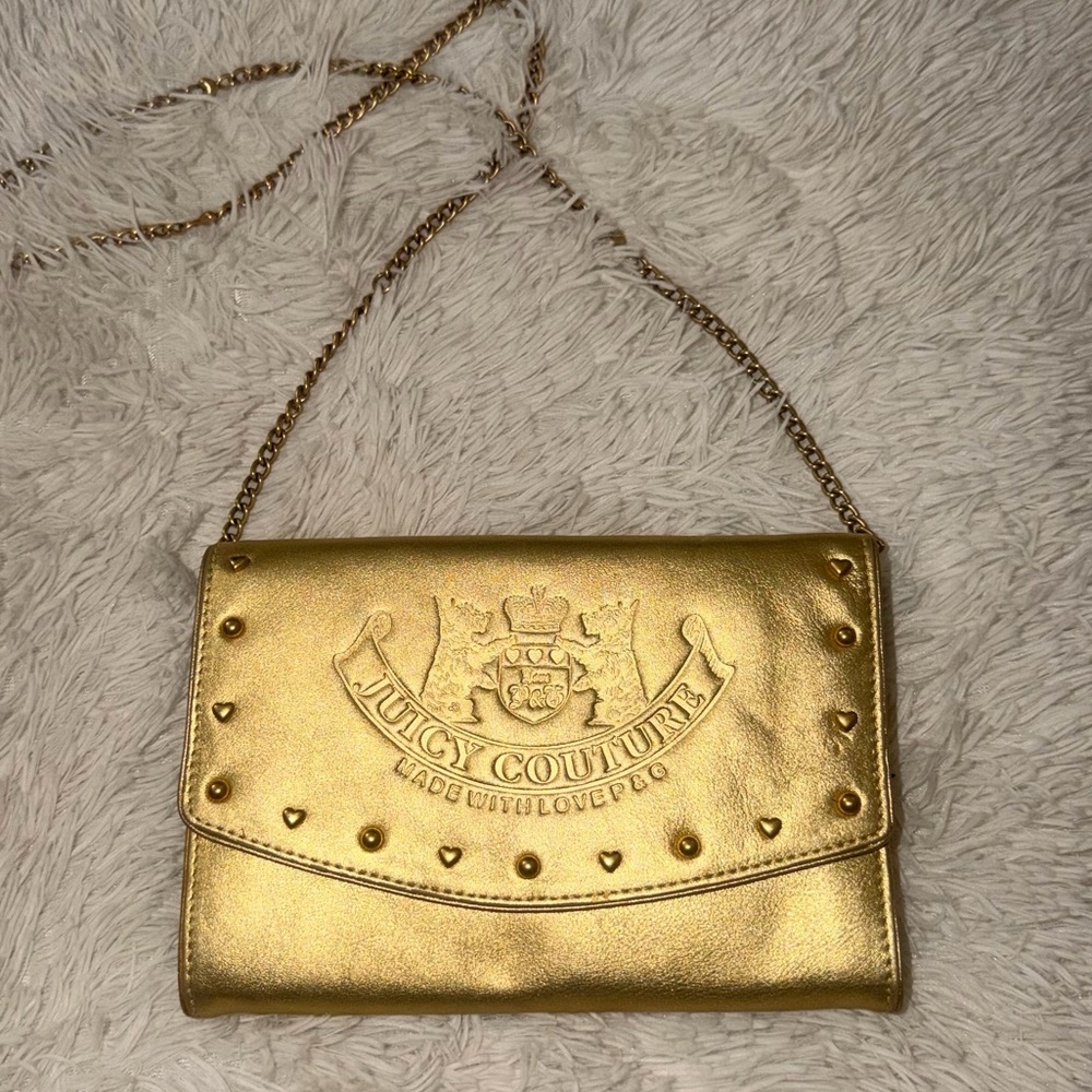 Juicy Couture 2004” Limited Edition Y2K Vintage Gold Leather Chain Bag – NWOT